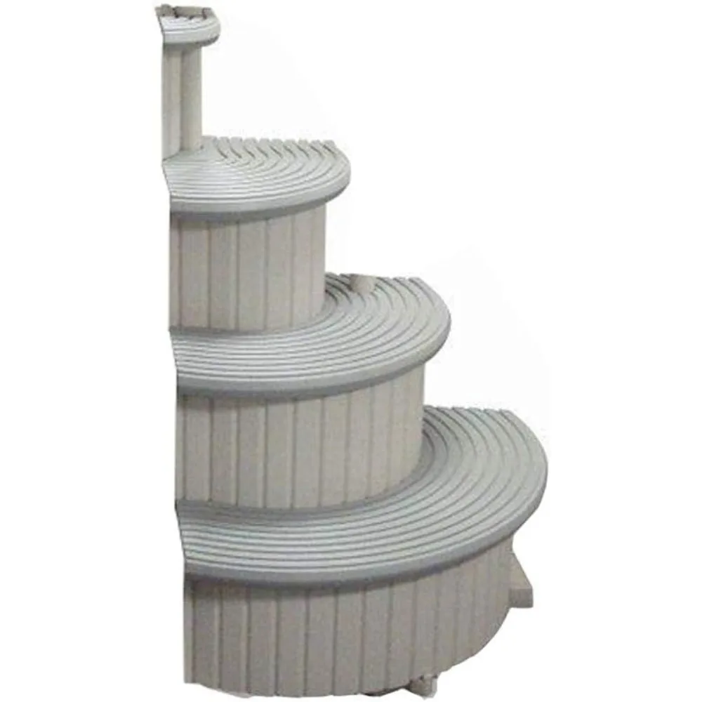 

Confer CCX-ADD 4-Step Above Ground Swimming Pool Entry Steps Curved Add-on, Gray