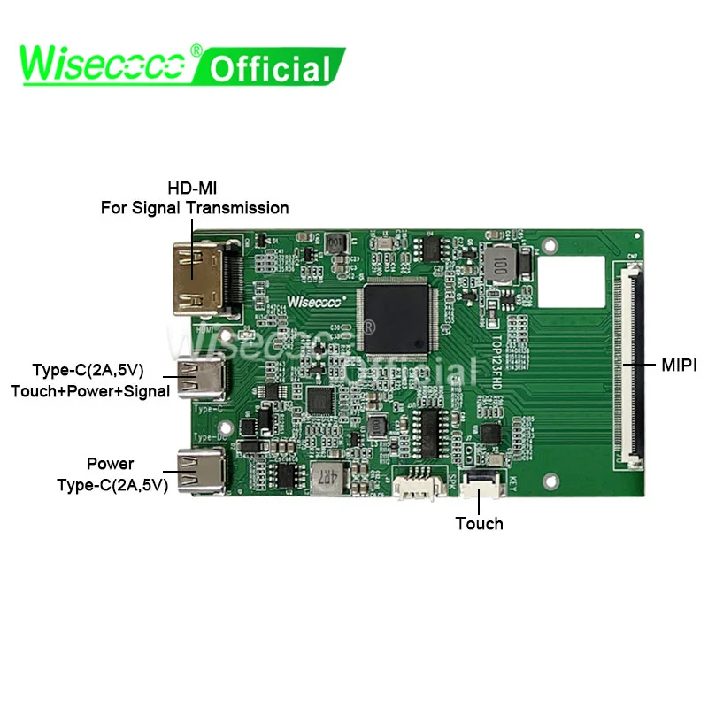 Wisecoco Touchscreen da 12,3 pollici 1920x720 Display automobilistico incorporato Barra elastica IPS Scheda controller LCD TFT a schermo ampio