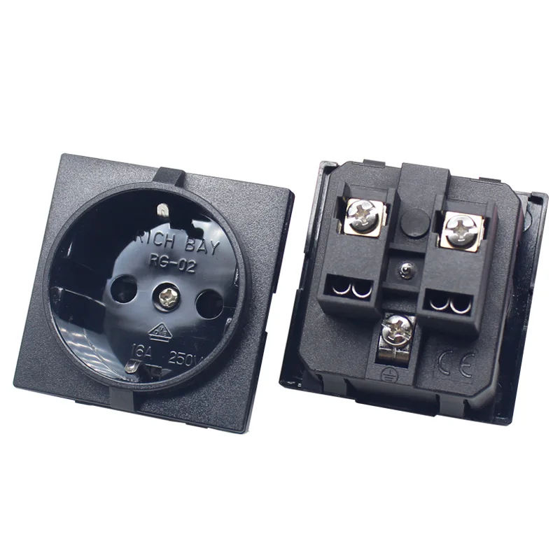 Rich bay RG-02  European Germany waterproof schuko socket outlet snap in receptacle  for UPS