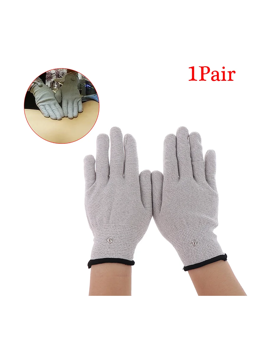 1Pair Conductive Silver Fiber Gloves for Electrotherapy Tens Machine Durable Massage Electrode Pads for Hand Therapy Relief▪