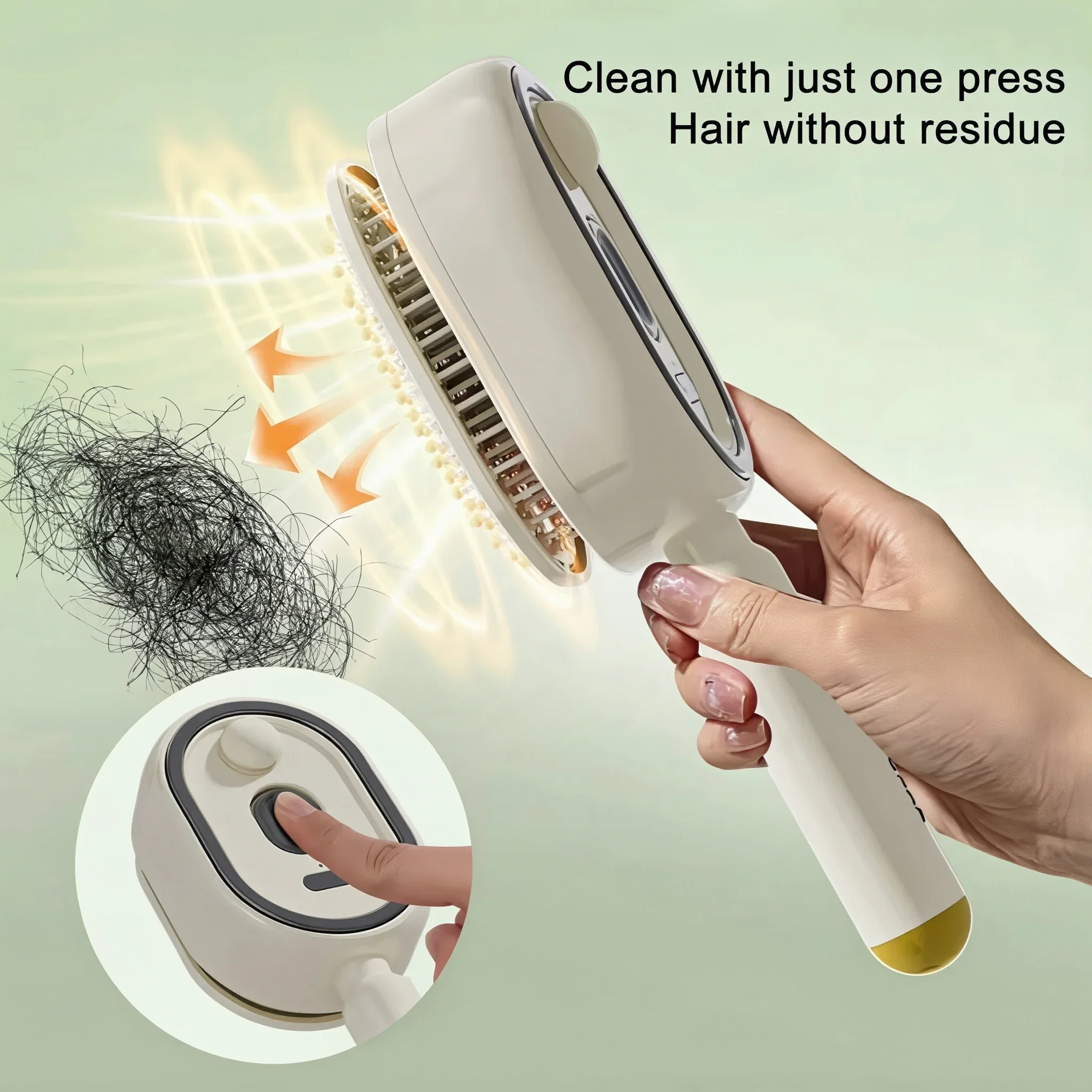 Electric Spray Hair Brush 2-In-1 Misting Hair Brush with Water Spray Reduce Frizz Anti-Static Retractable Steam Massage Pet Comb