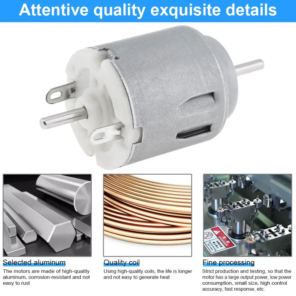 R140 DC 모터 더블 샤프트 출력 4.5V 10000RPM 고속 마이크로 모터, DIY 장난감 전동 공구