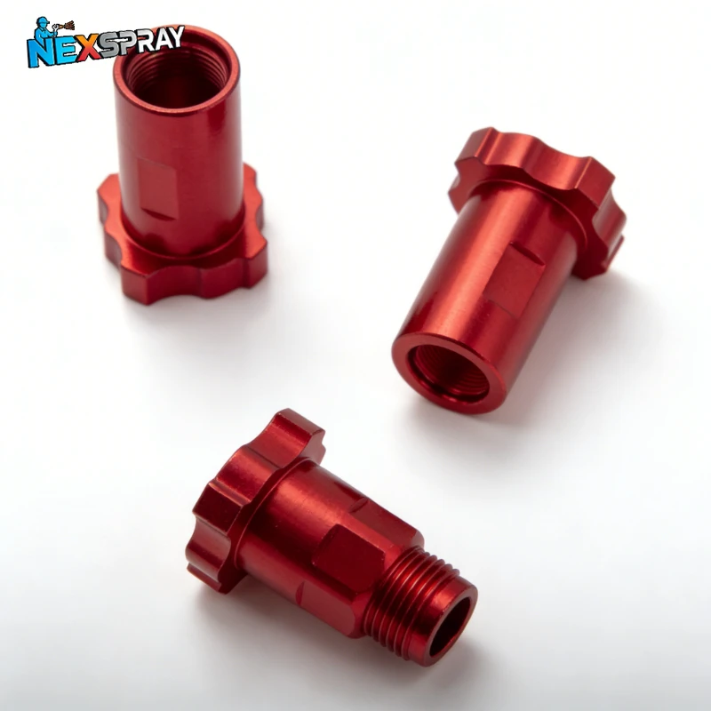 For Spray Gun Disposable Measuring Cup Outlet Red Spray Gun Connector PPS Adapter Spray Gun Cup Adapter 16X1.5 14X1