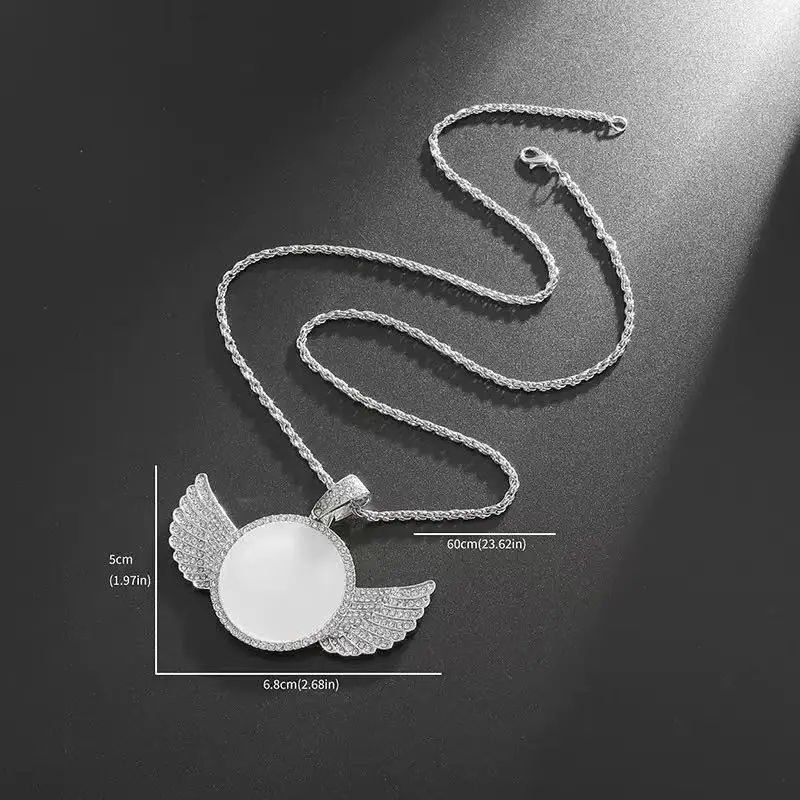 Personalized Full Set Of Necklaces, Printable Angel Wings Necklace, Home Decoration With Diamonds, Gift For Friends