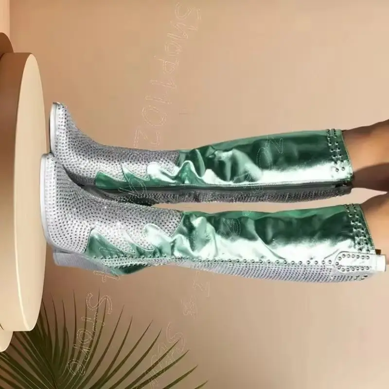 

Женские ботильоны с острым носком, дизайном пэчворк и стразами, на массивном высоком каблуке, с боковой молнией, для вечеринок и банкетов, 2026