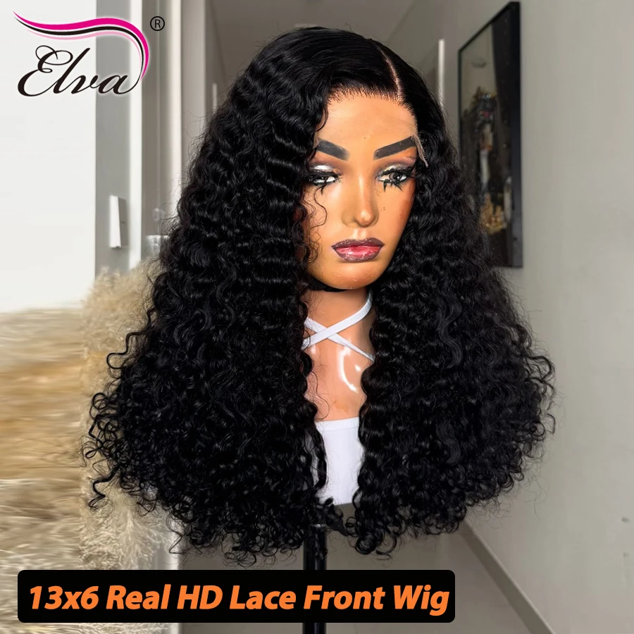 Double Drawn Burmese Curly 250% Density 13X6 Transparent Lace Front Glueless Wig Human Princess Hair Ready To Wear For Woman