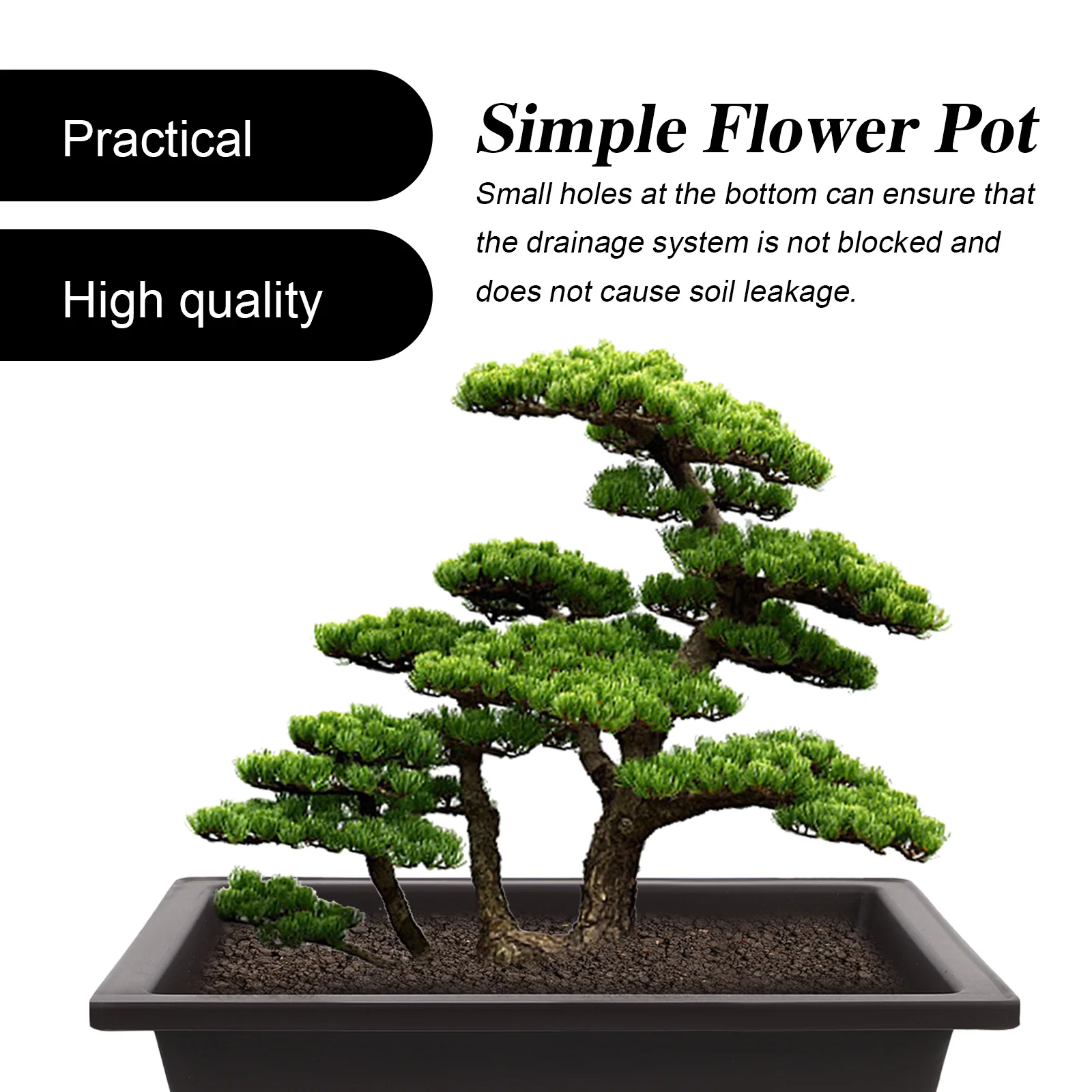 

Plastic Flower Pot Simple Design Modern Lightweight Garden Plant Container with Tray Suitable for Succulent Orchid Cactus