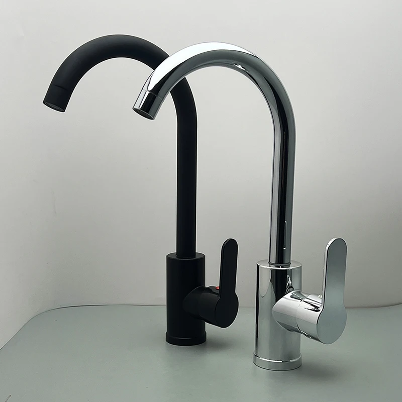 

Ненатяжной смеситель для раковины, кухонный смеситель из нержавеющей стали, смеситель для горячей и холодной воды с одной ручкой, смеситель для воды, монтируемый на палубе, смеситель для ванной комнаты