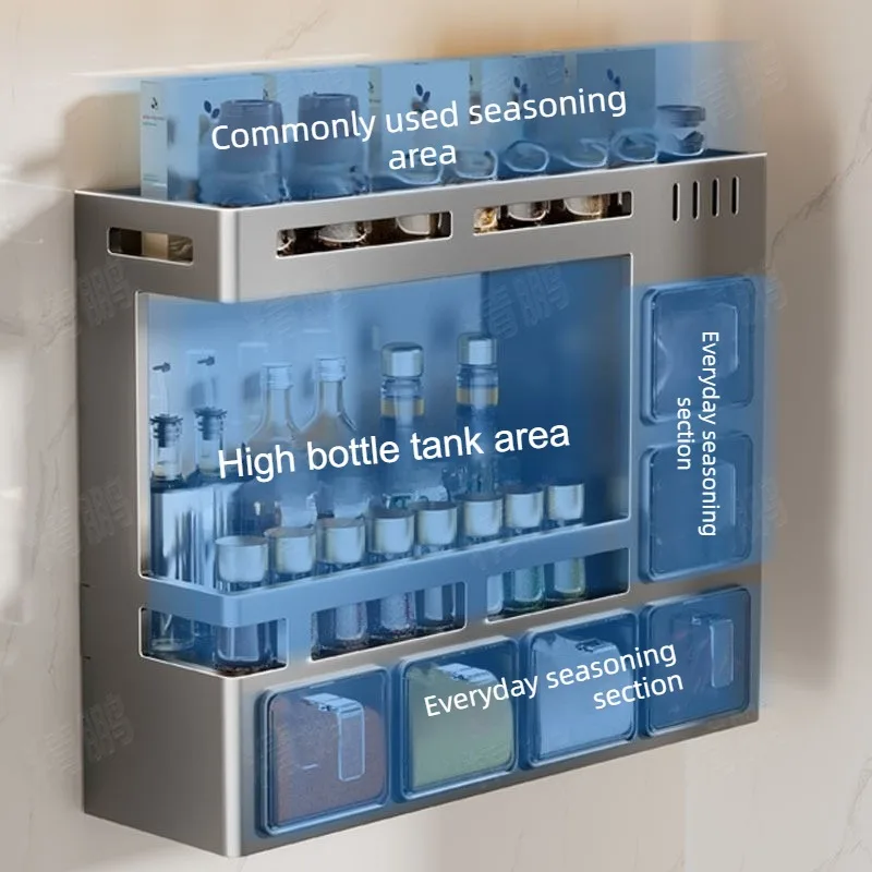 2026년 신제품 벽걸이형 금속 향신료 랙, 4/5/6개의 양념통 포함, 병, 항아리 및 용기용 공간 절약형 주방 정리함