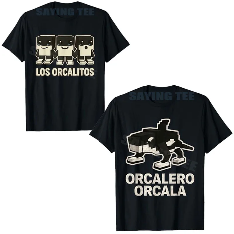 لوس Orcalitos-مضحك الإيطالية Brainrot الاطفال Orcalero Orcala تي شيرت الفكاهة Y2k تصميم ألعاب الفيديو الجرافيك المحملة الزي الجدة هدية