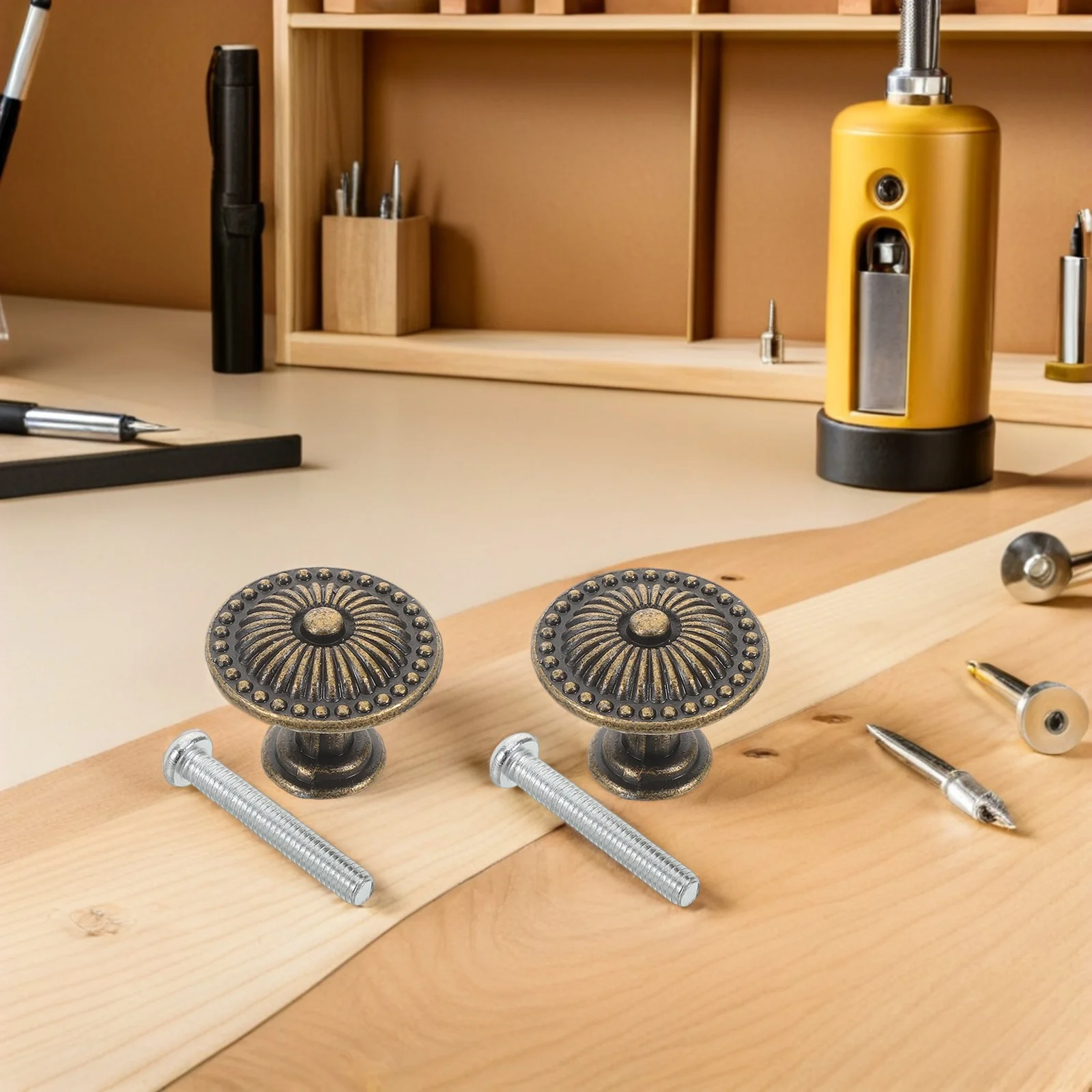 8 шт. винтажные круглые ручки для ящиков из твердого сплава, бронзовые ручки для шкафа для кухонного шкафа