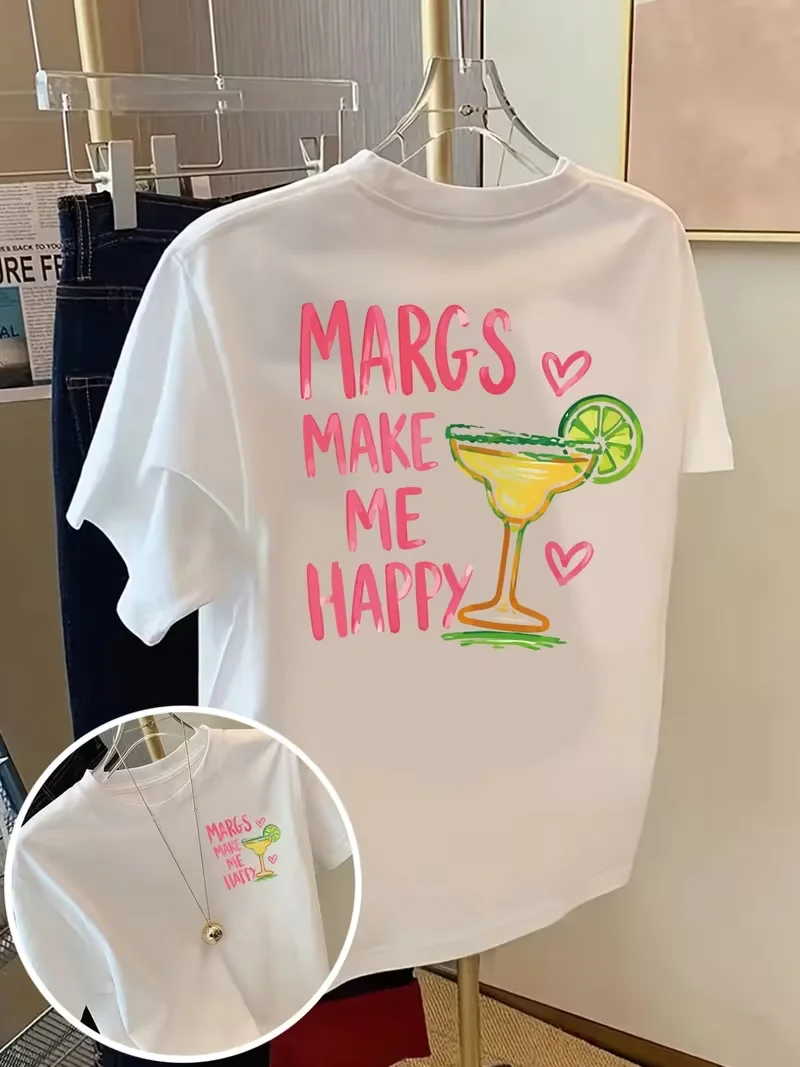Crab Wine Glass T Shirt Women Seafood Doodle Graphic Tees Mediterranean Cruise Seaside Dinner Summer Resort Picnic Apparel