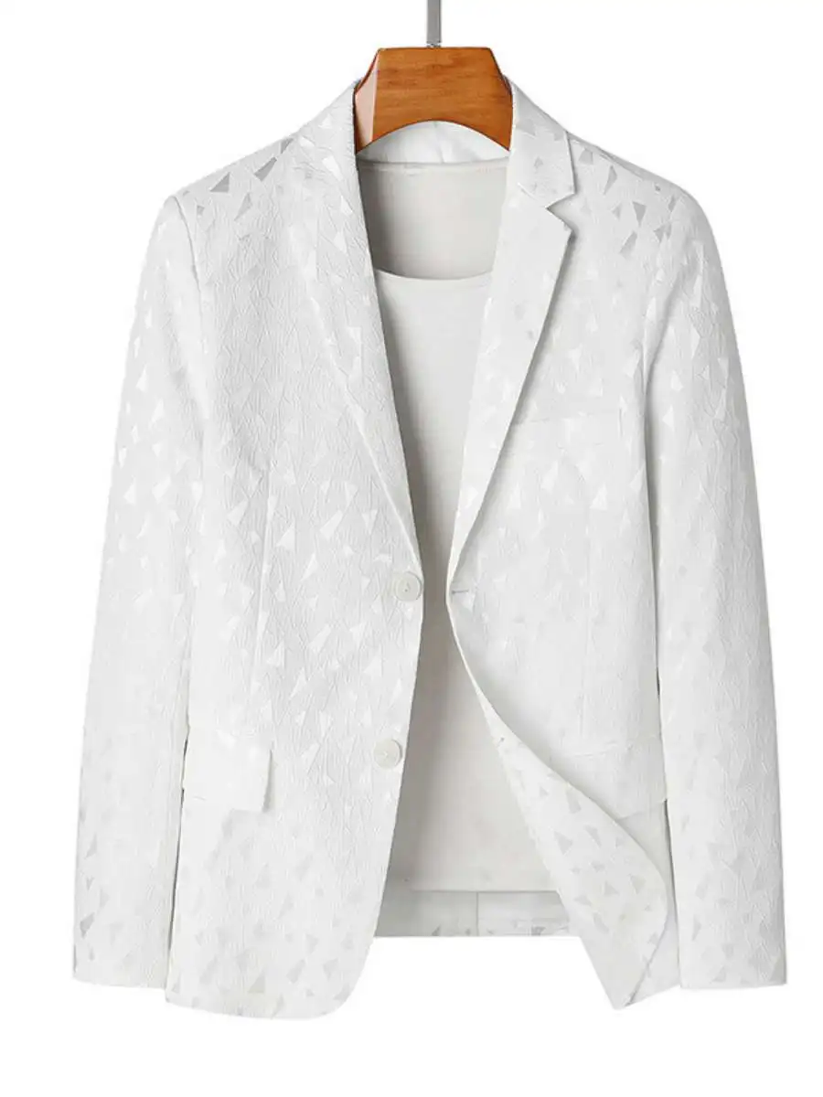 

Stylish Casual Men's Slim Fit Suit Jacket Trendy Korean Version Fashionable Young Men's Top Quality Material Spring Autumn Wear