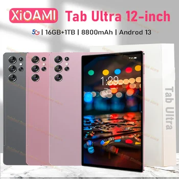 Global 12 inch Android Pad 2024 12GB 16GB 1TB Tab Ultra 12&quot; Tablet Snapdragon 8 WIFI WIFI Android 13 Tab 8800MAh Office Tablet PC