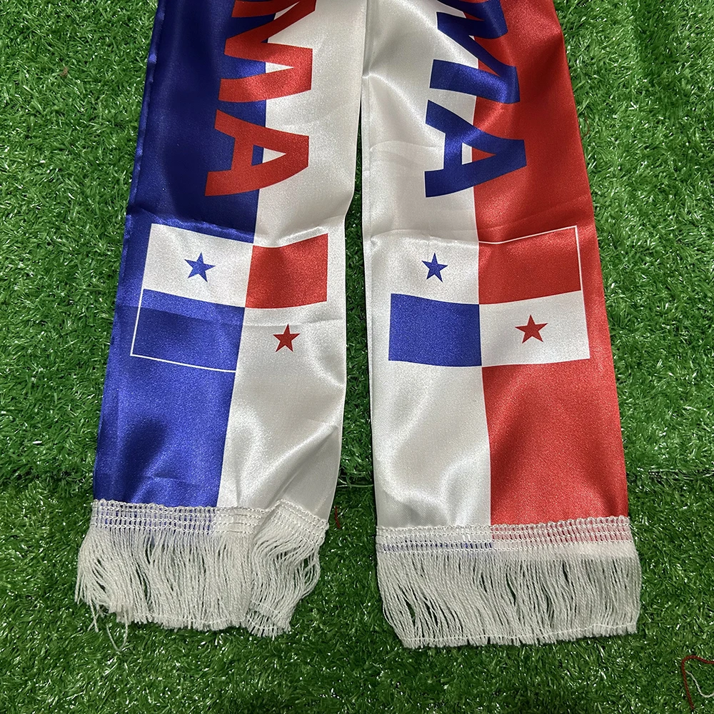 Bufanda bandera Panamá Sky Flag 2026 – Satén doble cara con borlas - imagen 5