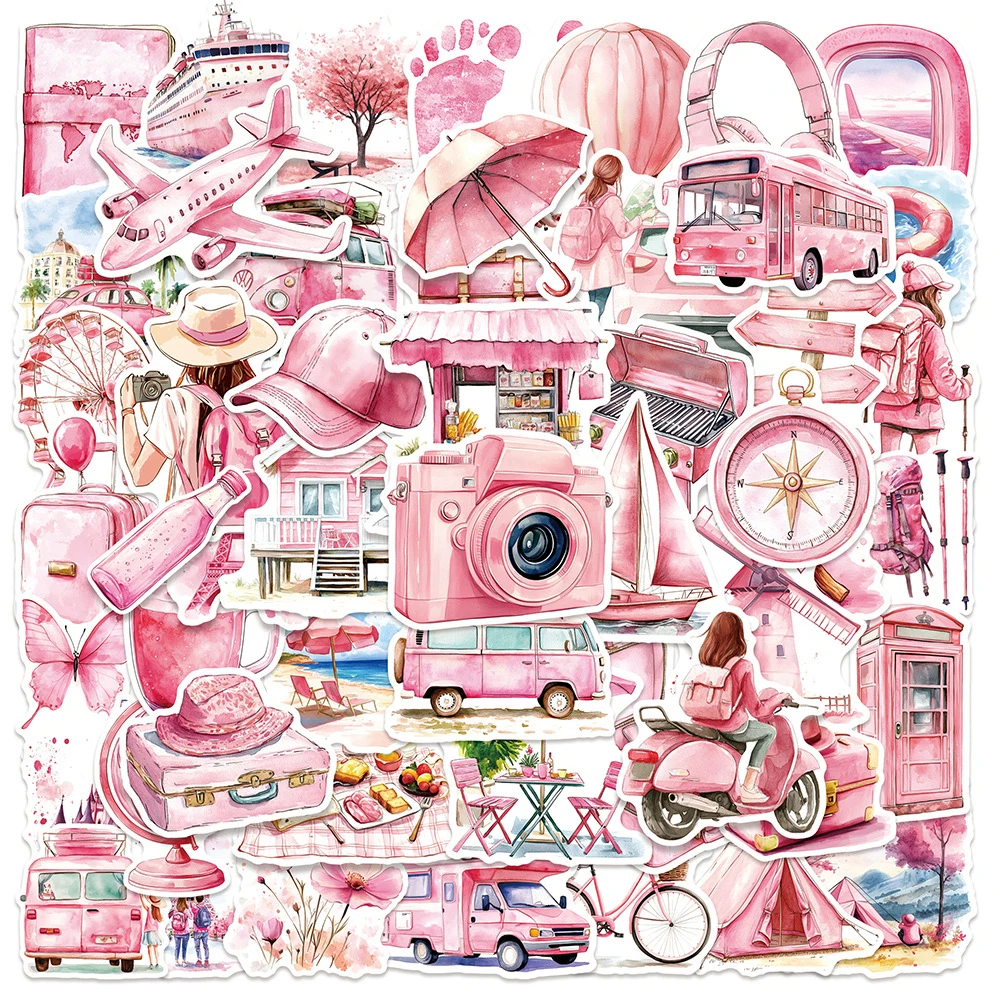 10/30/50 stücke Nette Cartoon Rosa Outdoor Reise Graffiti Aufkleber Aufkleber Laptop Telefon Koffer Tagebuch Scrapbooking Dekoration Aufkleber