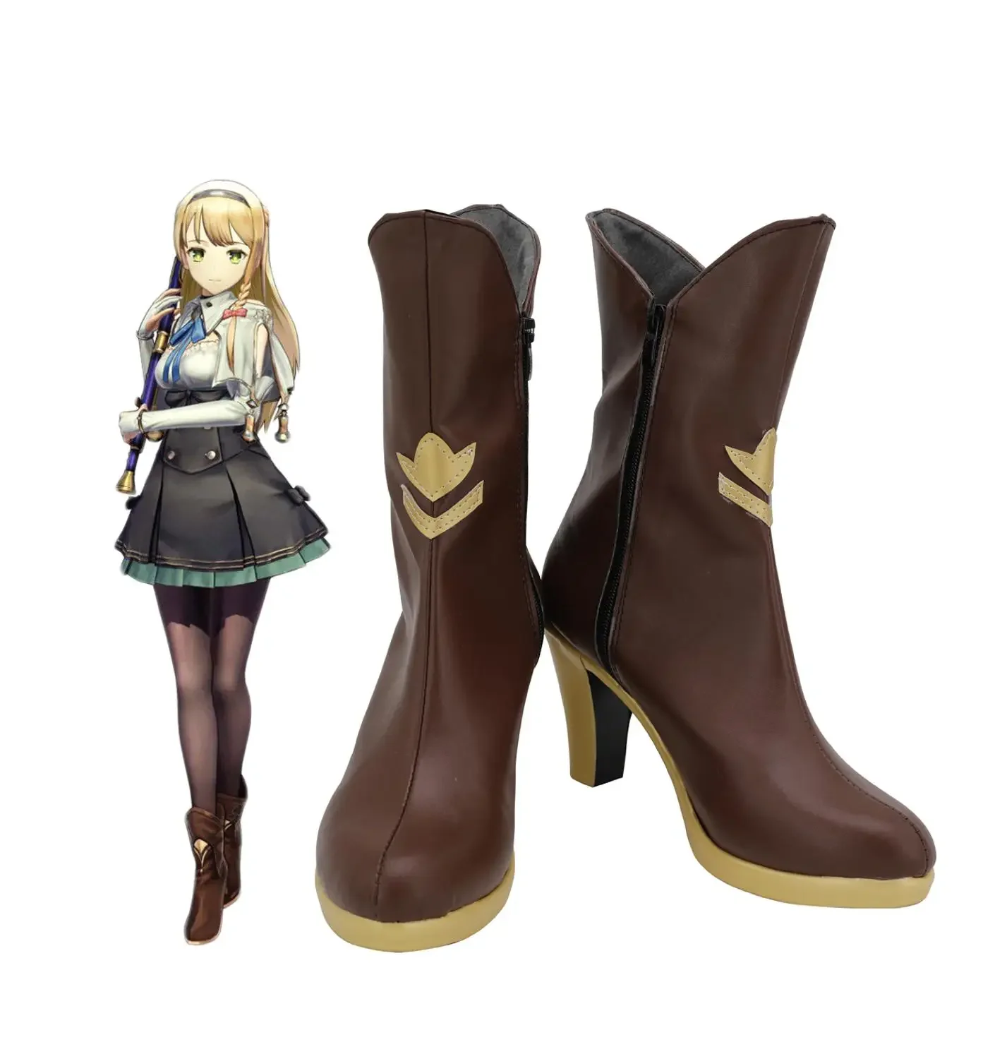 Klaudia Shoes Cosplay Atelier Ryza: The Queen of Eternal Darkness and the Secret Hideout Klaudia Cosplay Boots Brown Shoes