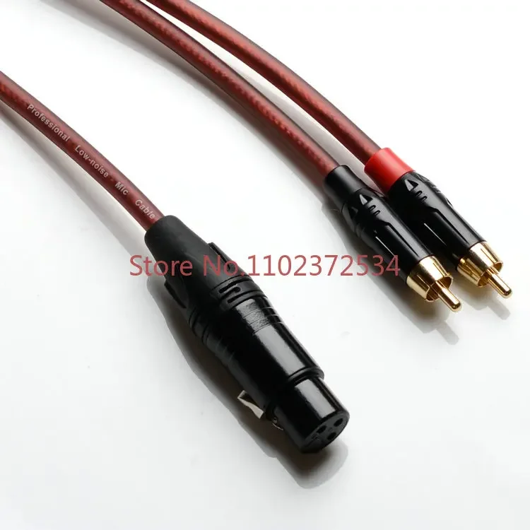 C female to double lotus cable 1/2 lotus male RCA lotus audio cable mixer power amplifier connection cable