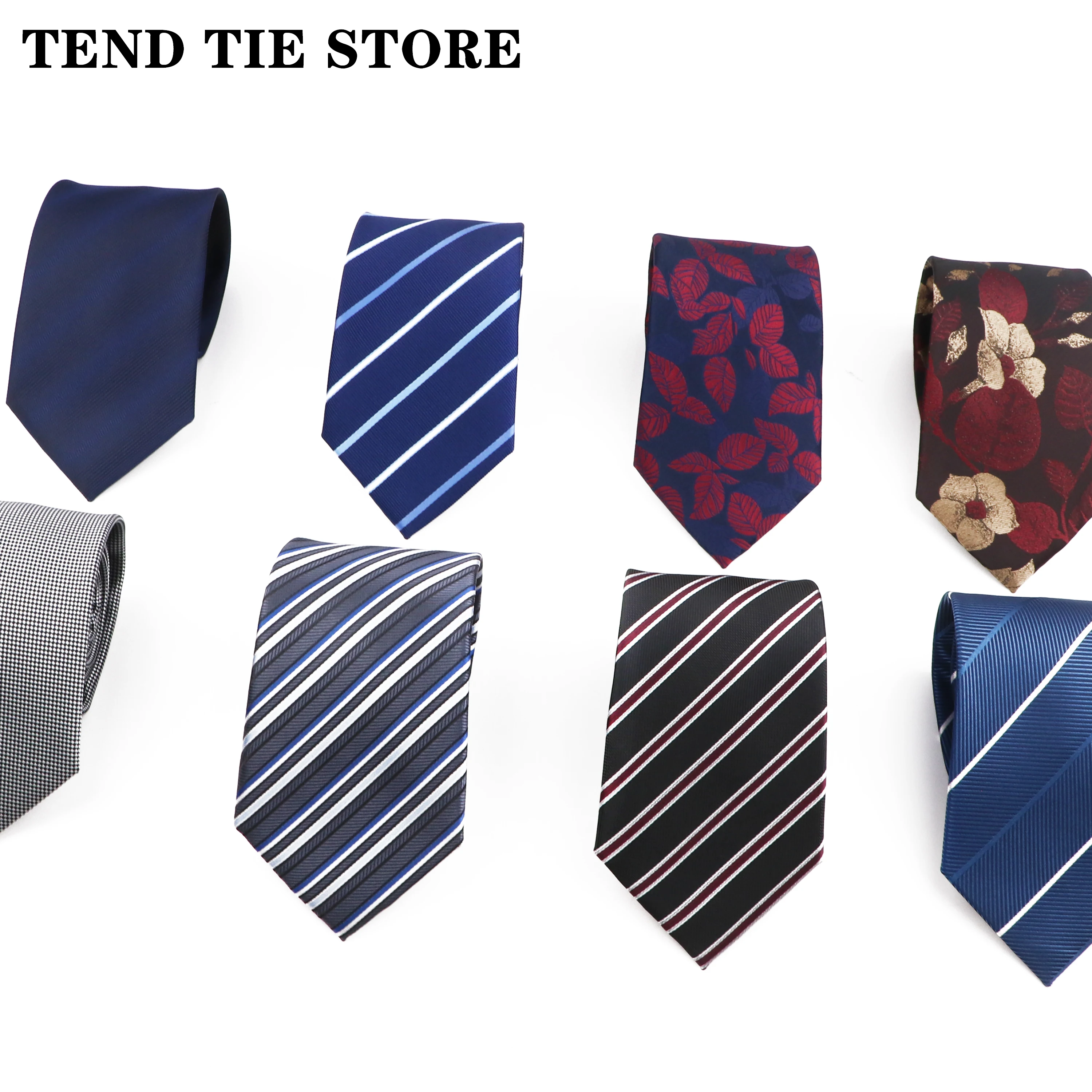 ربطة عنق بوليستر Striped للرجال ، ربطة عنق زرقاء ورمادية ، بدلة مكتب رسمية ، اكسسوارات قميص ، ربطة عنق ، هدية زفاف ، موضة ، 8 سنتيمتر