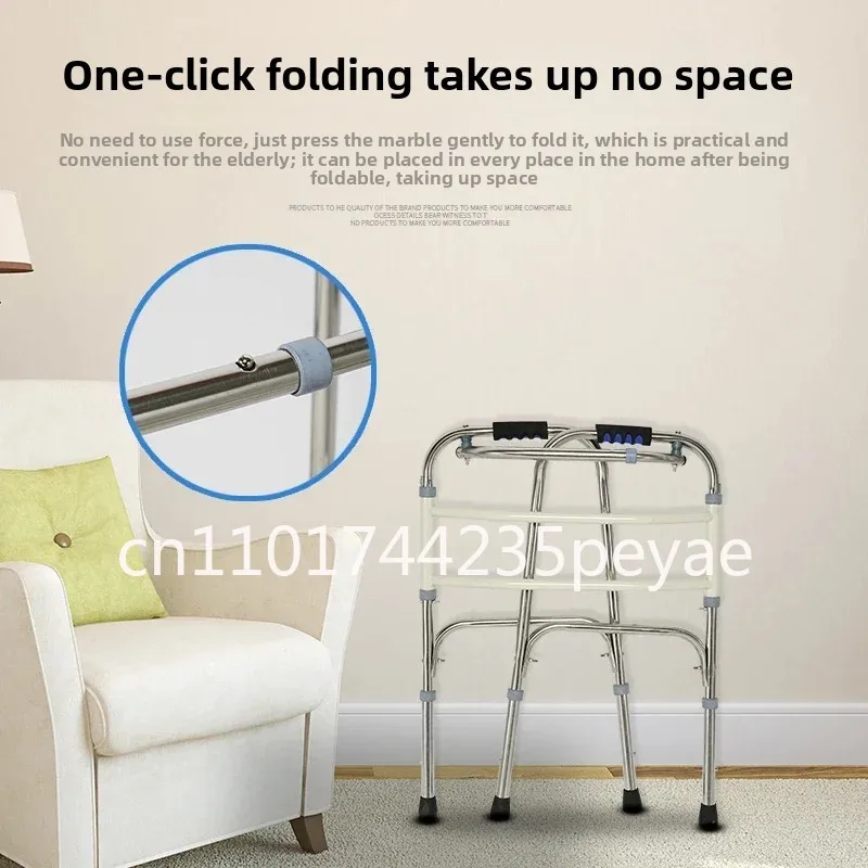 Aluminum Alloy Walker  HeightAdjustable Mobility Aid, WearResistant Handrail, NonSlip Walking Assistant for Elderly