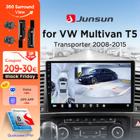 Junsun 360° Panoramic Camera Car Radio For Volkswagen Multivan T5 2003-2015 Wireless CarPlay Screen Android Auto Stereo GPS RDS