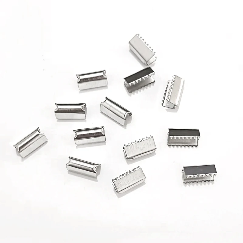 100pcs DIY Hair Ponytail Holder Pinch Crimps Connectors in Silver /Brass Tone Crimps for DIY Accessory and Jewelry