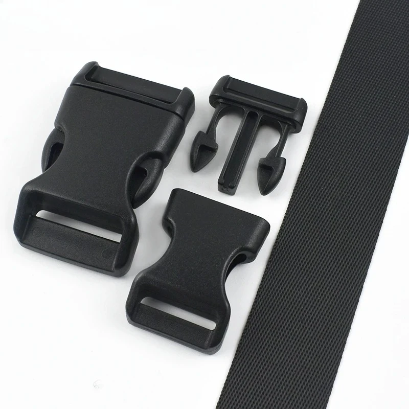 

5/10Sets 10-25mm Nylon Webbing Tape Plastic Side Release Buckle Backpack Strap Connector Clasp Kits Dog Collar Adjuster Buckles