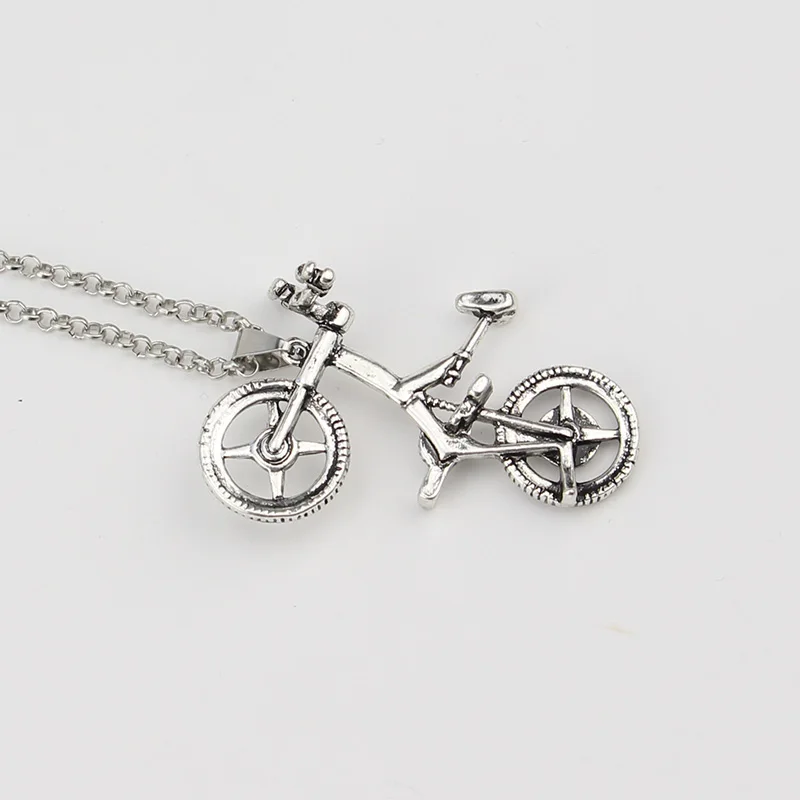 New Fashion Necklace For Women Man Classic Bicycle Silver Color Choker Pendant Necklace Party Jewelry