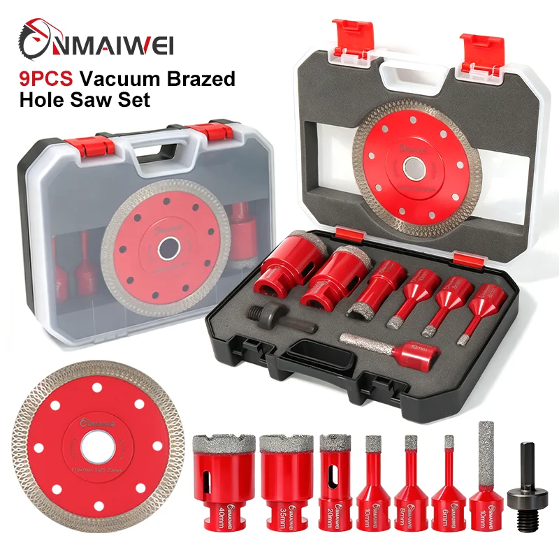 9pcs-vacuum-brazed-diamond-hole-saw-set-with-110mm-cutting-disc-m14-thread-dry-core-drill-bit-kit-for-porcelain-tile-granite
