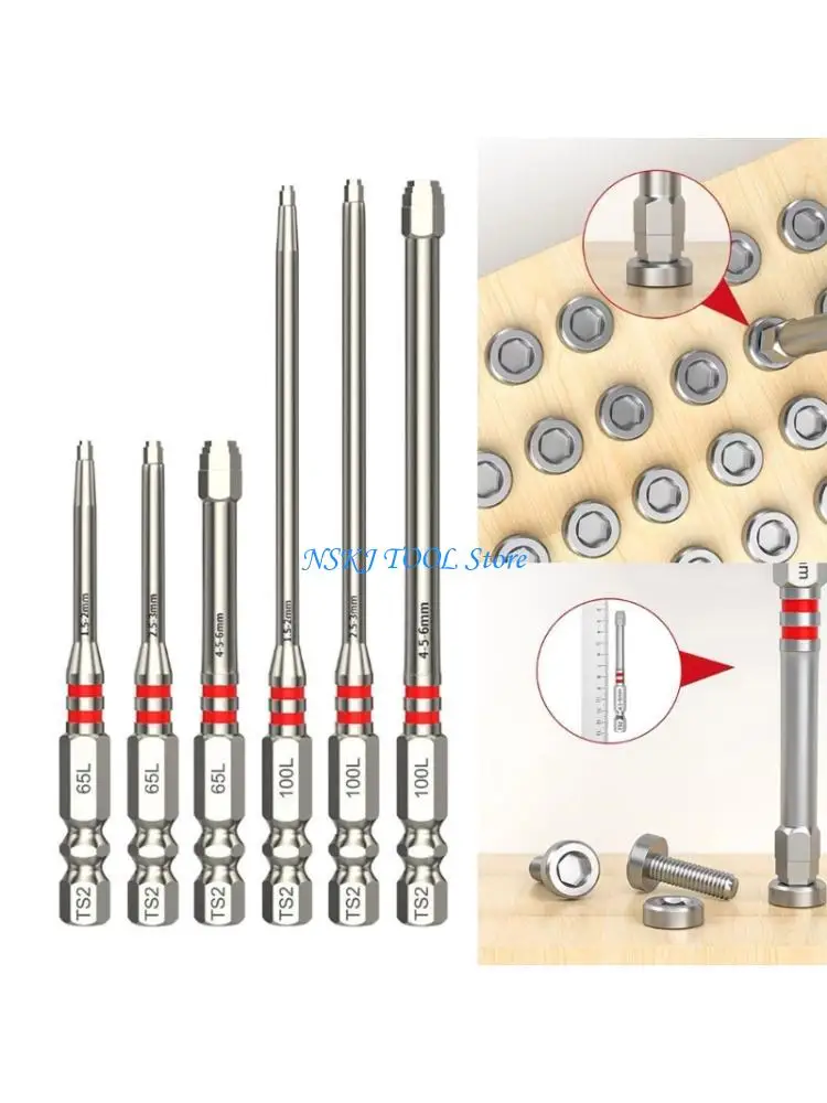 L8RC Screwdriver Bit Set with Tip Hold, Double Grooves Shanks and Metal Body for Workshop Repair Task Use