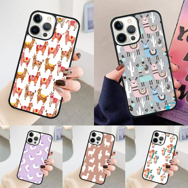 Lama Llama Alpacas phone case Cover For iPhone 14 15 16 Pro Max SE 2020 coque For apple 11 12 13 Pro Max Mini 7 8 Plus