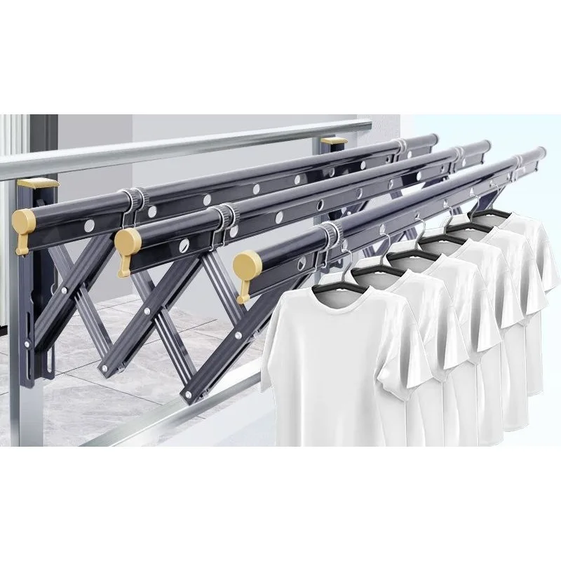 Retractable drying rack Outdoor outdoor push-pull folding drying rack