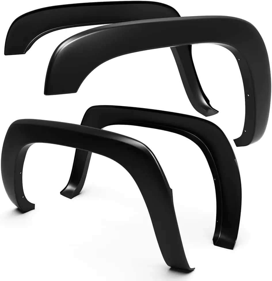 Flares de pára-choque para caminhões Chevy Silverado GMC Sierra 1999-2006, conjunto de 4 peças preto pintável