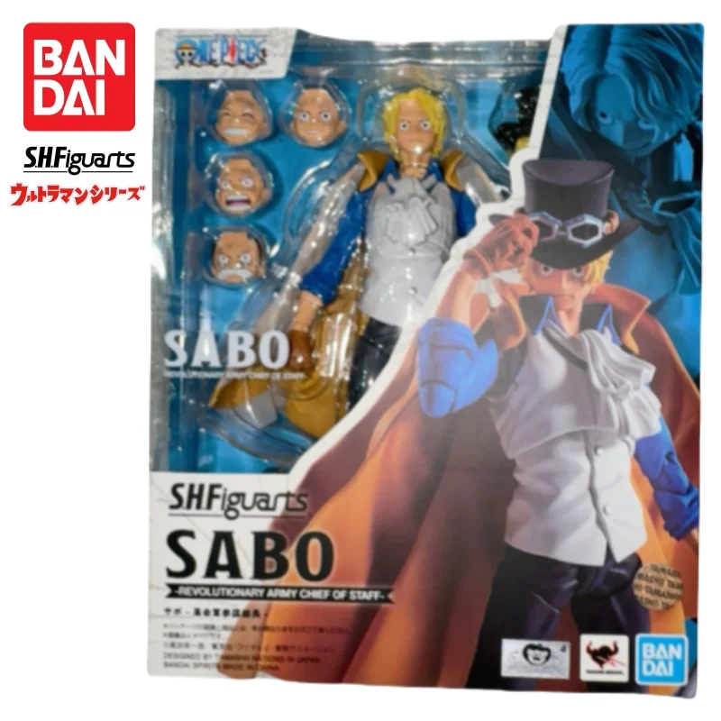 En Stock Bandai Original S H Figuarts One Piece Sabo figura de acción modelo muñeca nueva en caja personajes de Anime juguetes modelo garaje
