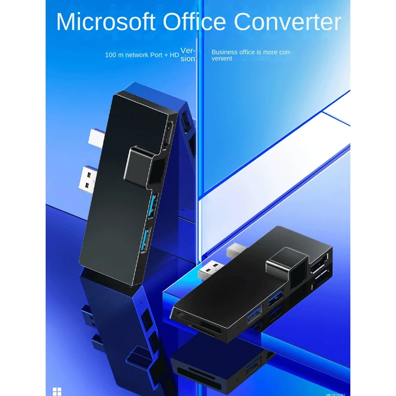 For Surface Pro 4 5 6 Docking Station Hub With 4K -Compatible TF Card Reader Gigabit Ethernet 2 USB 3.1 Gen 1 Port