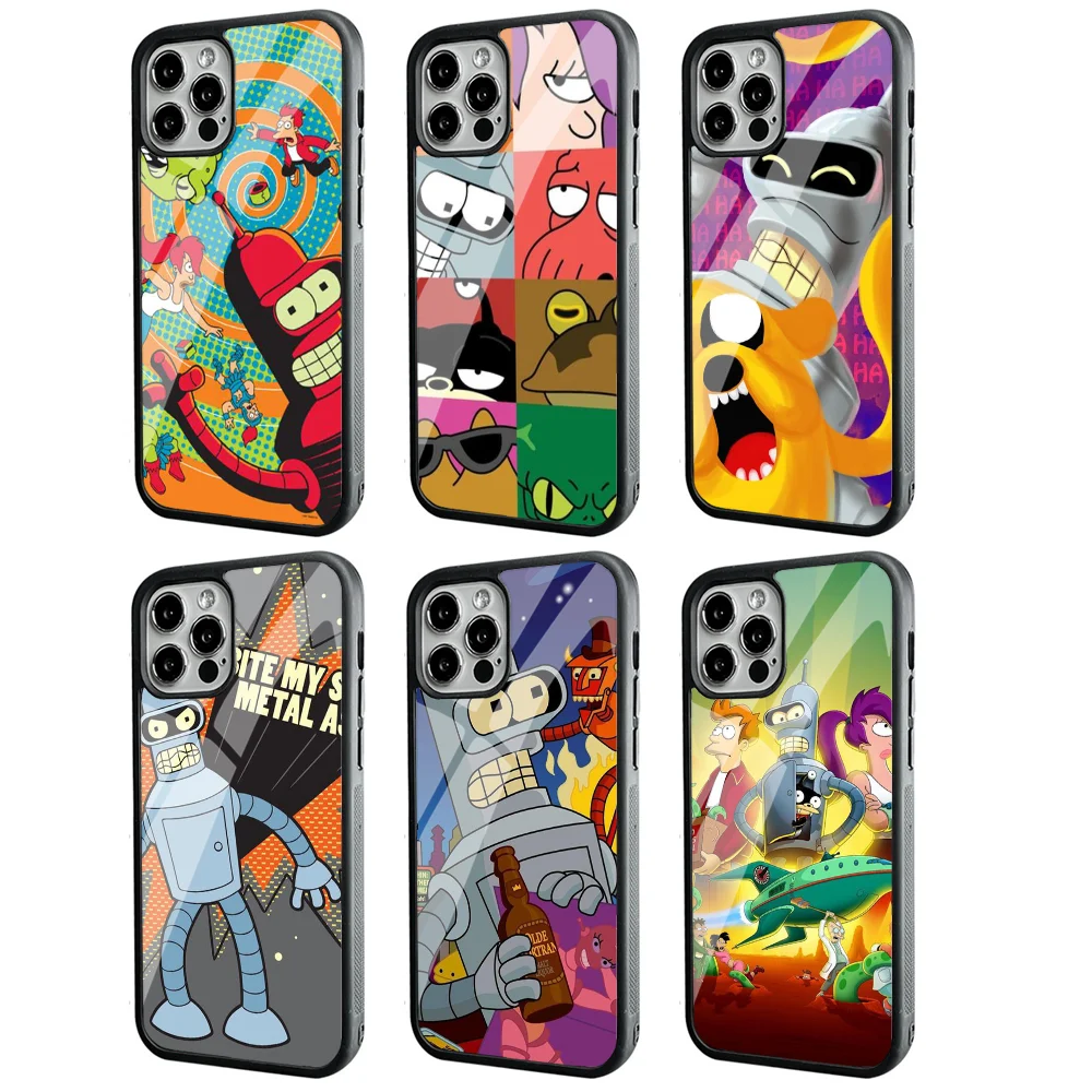 F-Futurama B-Bender Phone Case For IPhone 11 12 13 14 15 Plus Pro Max Mirror Acrylic PC TPU Cover