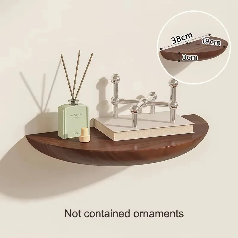 Massief houten halve cirkel wandplanken achtergrond entree decoratieve drijvende organisatie opslaghouders slaapkamer keukenrekken