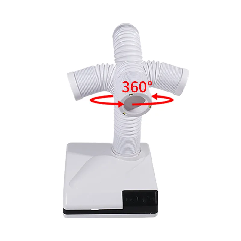 2025 Best Selling 60W Nail Dust Vacuum 360 Flexible Rotation Square Tray Catheter Efficient Suction for Home Salon