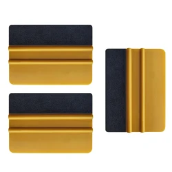 3pcs Gold Felt Squeegee Vinyl Car Wrap No Scratch Install Scraper Window Film Tint Car Accessories Wrapping Tool A62