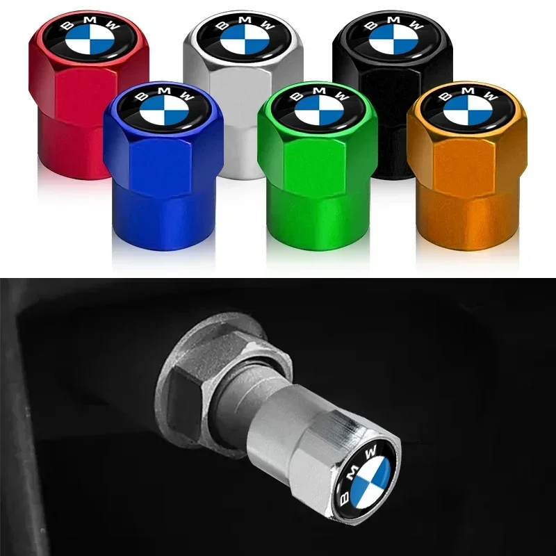 4pcs Car Wheel Tire Styling Tire Valve Air Nut Cover Car Logo Accessories For BMW E46 E52 E53 E60 E90 E91 F30 F20 F10 F15 M3 M5