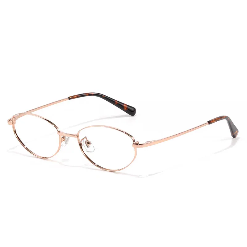 نظارات بيضاوية بإطار ذهبي معدني لكبار السن ومتوسطي العمر نظارات قراءة عصرية مضادة للضوء الأزرق 9218 #3