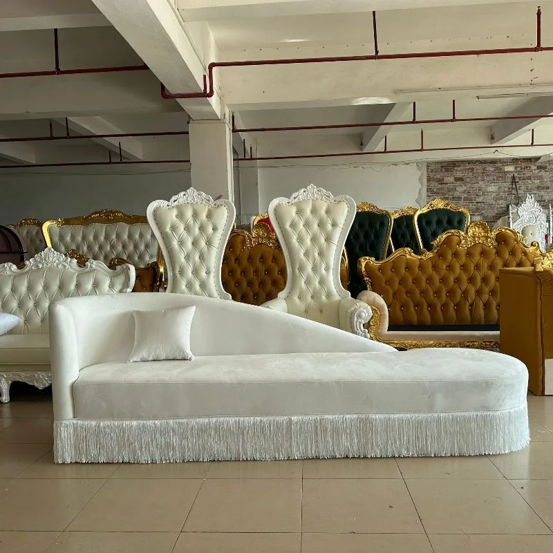 Factory direct sales special-shaped leisure fringed fabric sofa wedding sofa