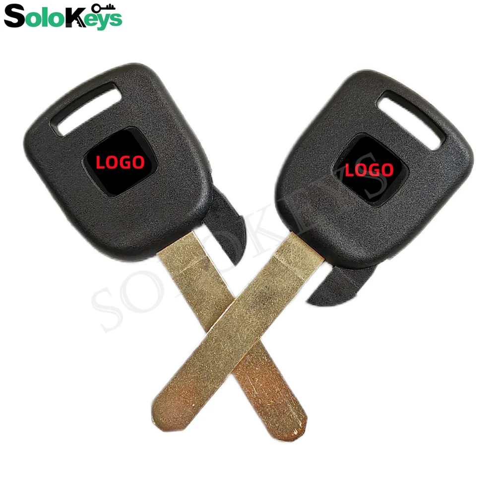 10Pcs/Lot SOLOKEYS HON66 Blade Replacement Transponder Key Shell Fob for Honda Car Holder Chip Hollow Uncut Blade Printed Logo