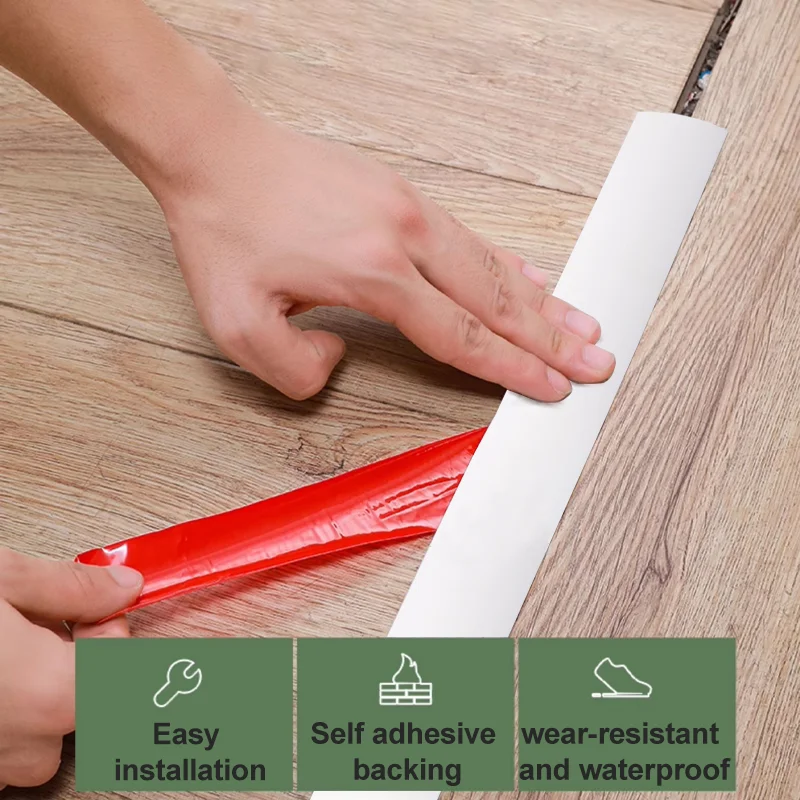 Self Adhesive Solid Color Wood Grain Floor Trim, Connecting Carpet And Threshold, Minimalist Home Design.