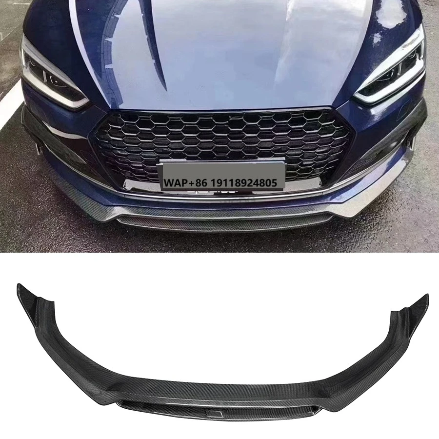

KB Style Carbon Fiber Front Lip for A5 S5 B9 2017-2020 Double Layers Front Bumper Lip Splitter Spoiler Car Bodykit