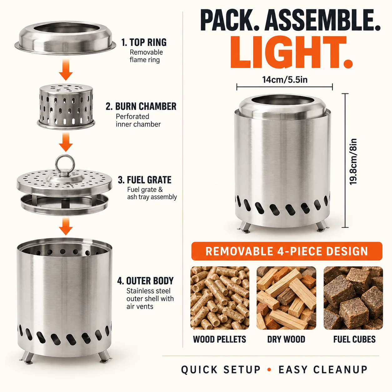 Poêle à bois portable en acier - Camping Cooking Heater avis et prix