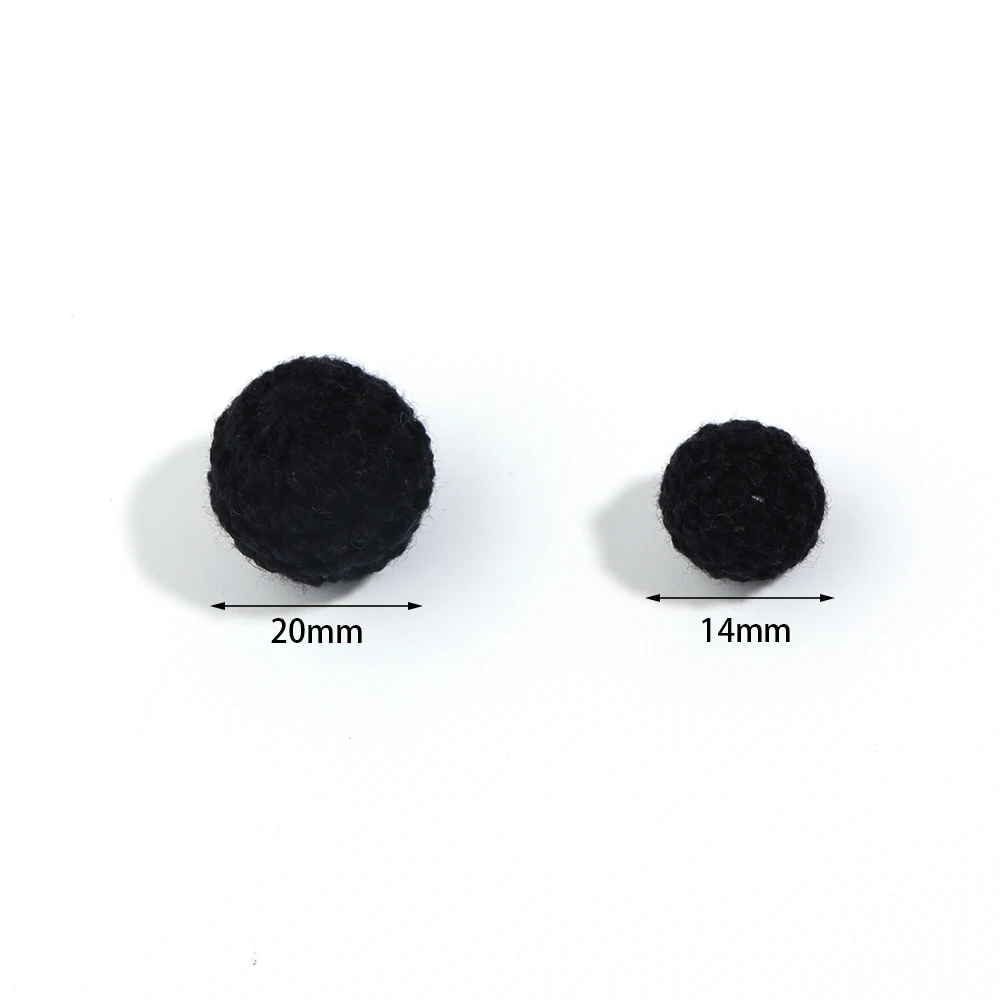 10pcs 14/20mm Acrylic Crochet Ball Beads Colorful Loose Beads For Jewelry Making DIY Necklace Bracelets Keychain Accessories