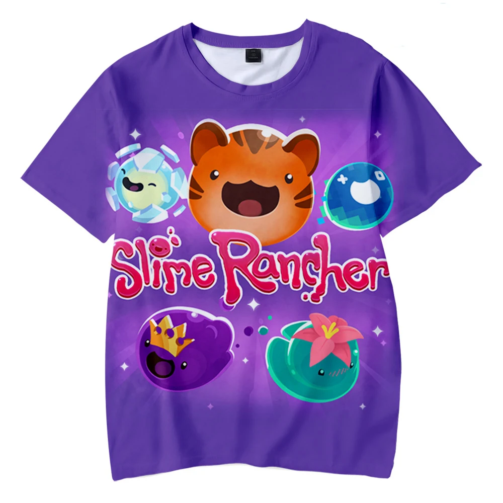 Verão slime rancher 3d impressão t-shirts dos desenhos animados anime jogo streetwear das mulheres dos homens moda oversized t camisa crianças camisetas topos roupas