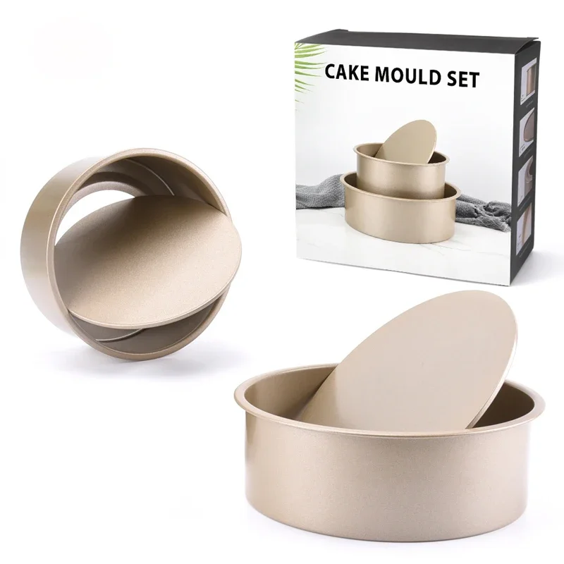 Non Stick Cake Mold 6/8 Inch Carbon Steel Live Bottom Cake Mold  Combination Packages Round Cake Mold  Household Baking Utensils