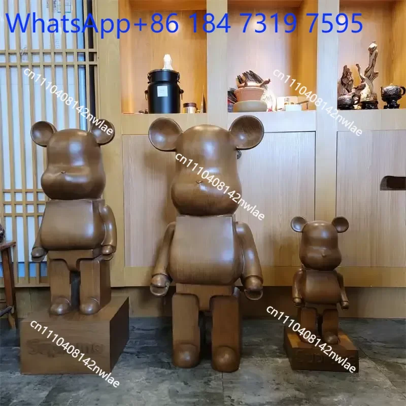 American Walnut Bear Piggy Bank Floor Ornament Simple New Chinese Style Living Room TV Cabinet Decoration - view 5